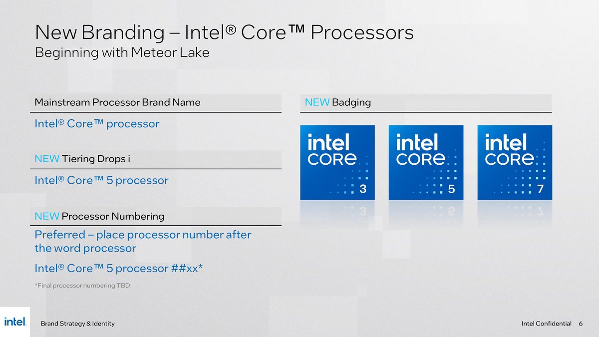 Nouvelle nomenclature Intel CPU Core