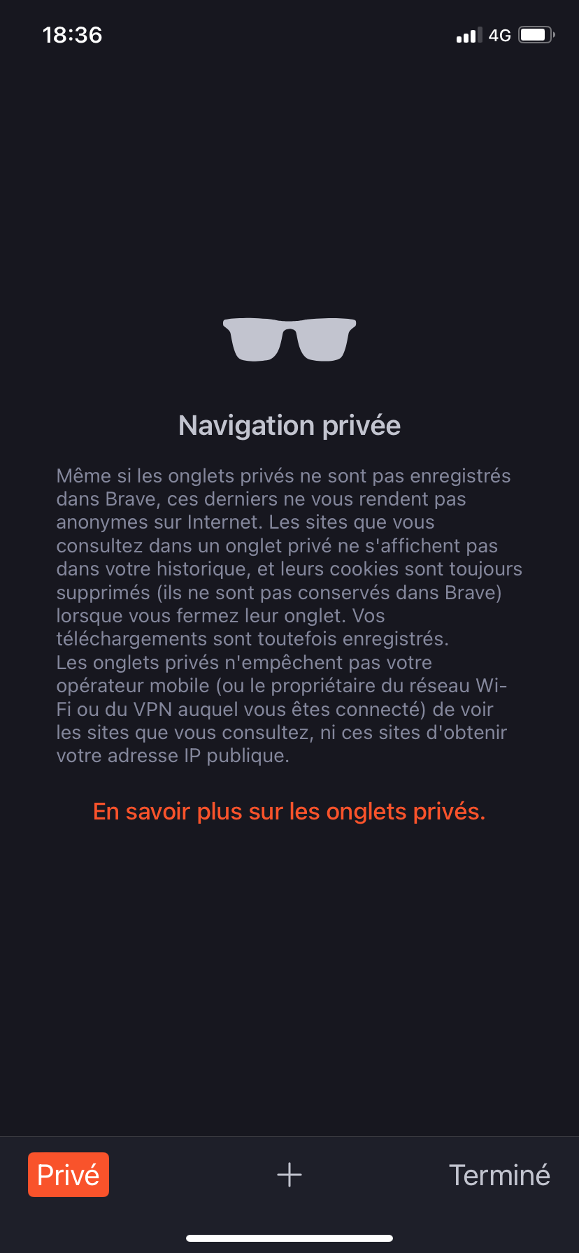 Brave navigation privée mobile 3