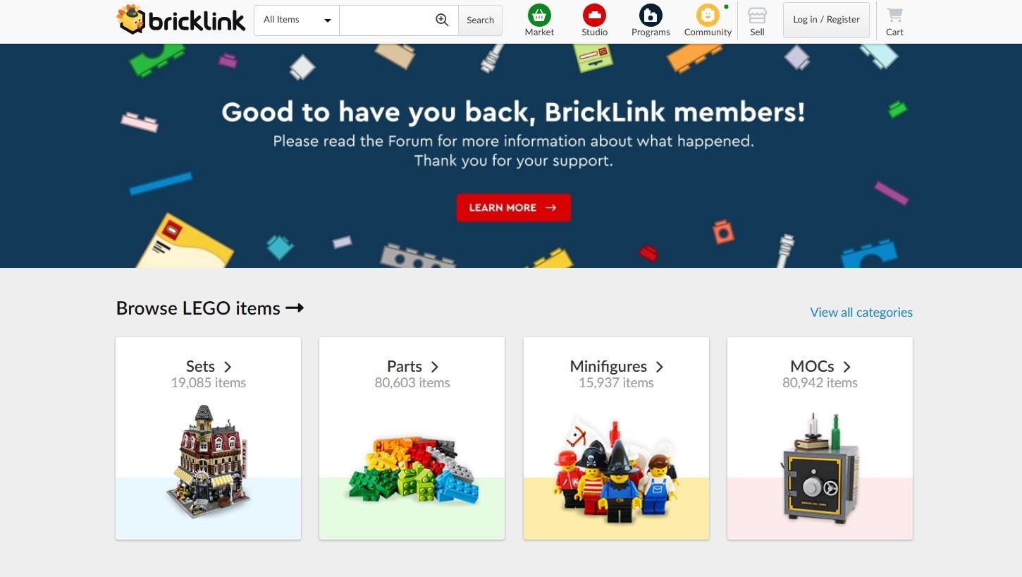 La plateforme BrickLink est de retour en ligne ! © LEGO