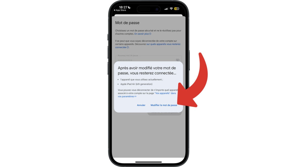 Valider le changement de mot de passe de Gmail © Clubic