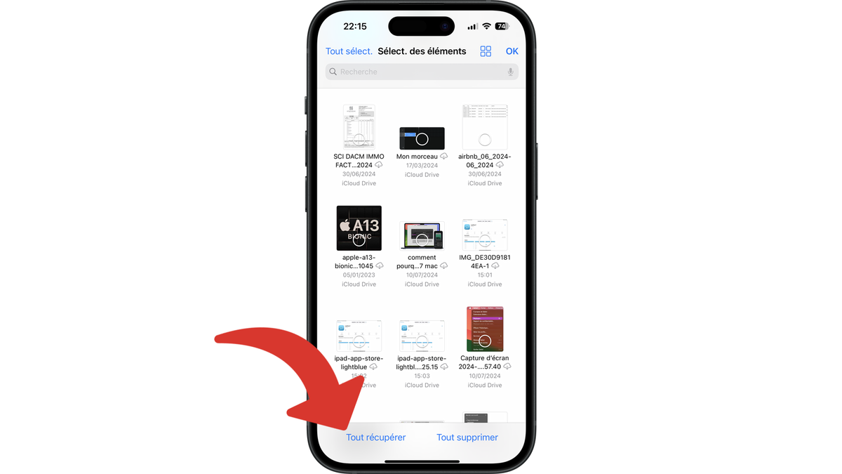 Tout récupérer dans l'app Fichiers © Clubic