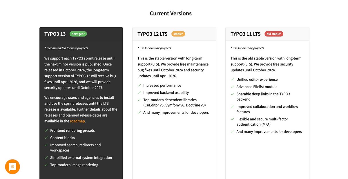 TYPO3, un CMS en téléchargement gratuit sur le web © TYPO3 Association