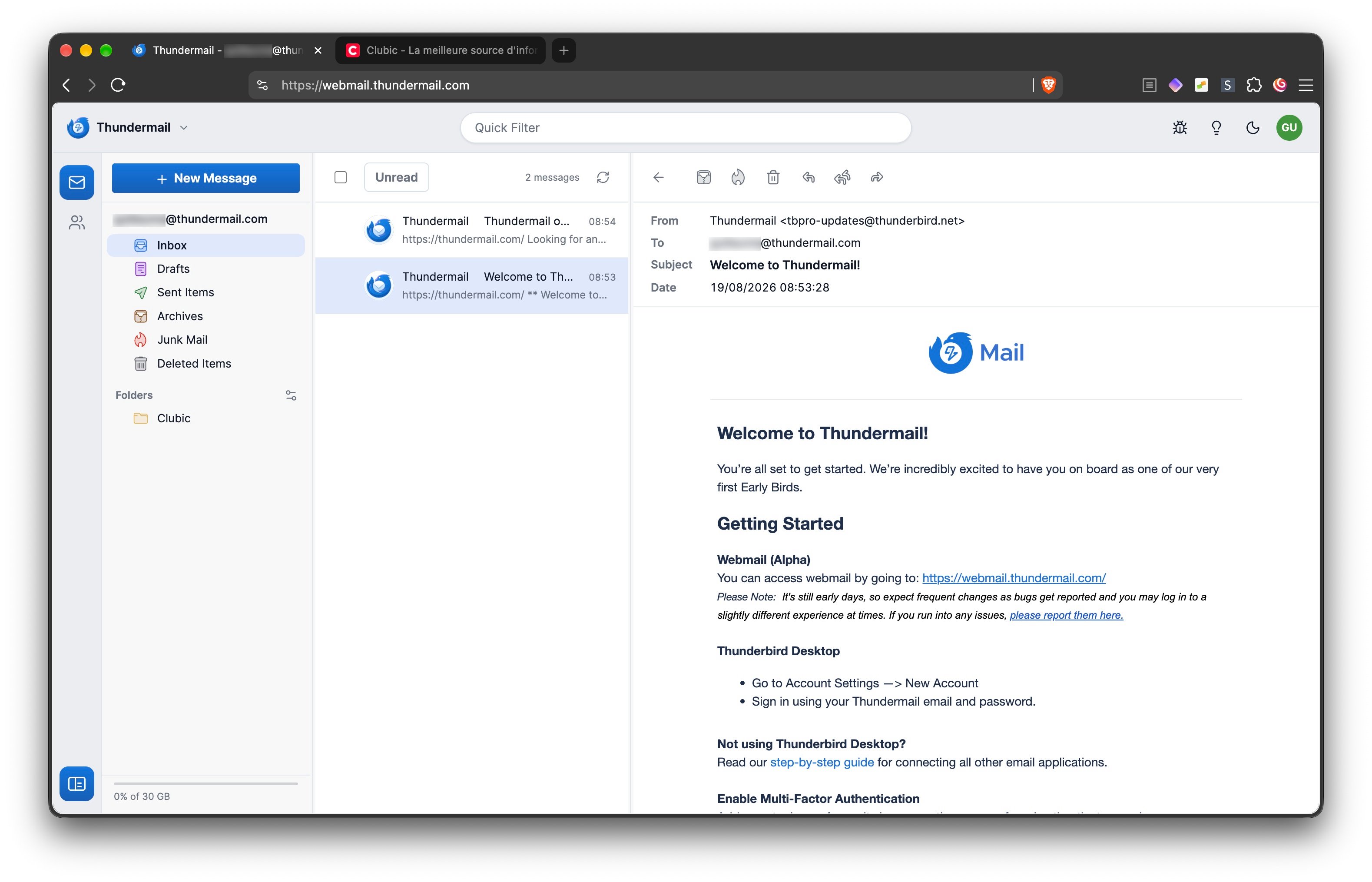 Thundermail : voici à quoi ressemble la messagerie de Mozilla Thunderbird en version alpha