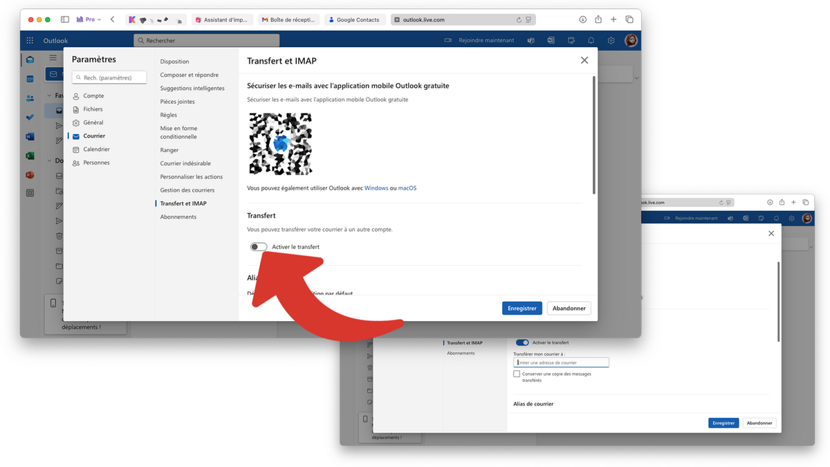 Activer le transfert © Clubic