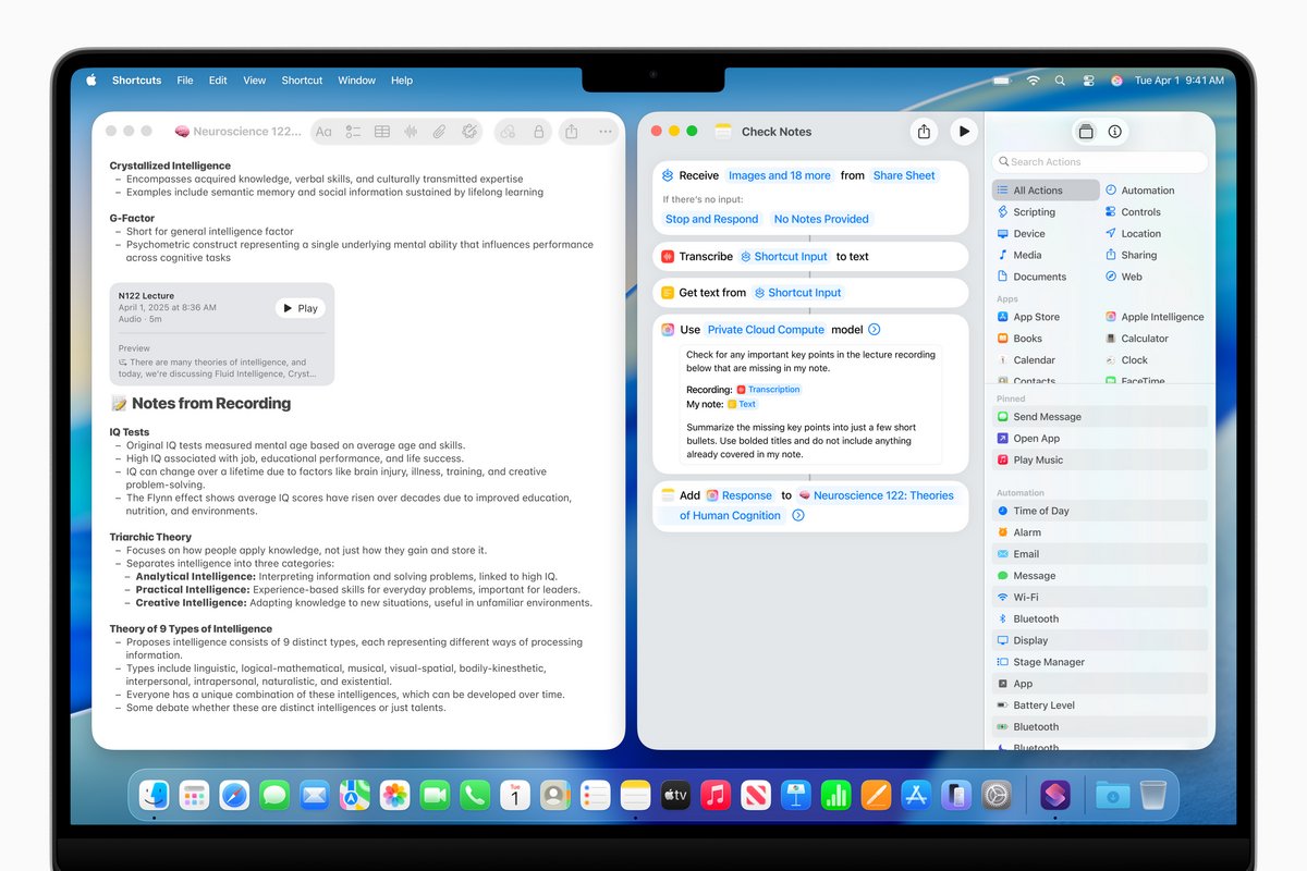 Des raccourcis plus intuitifs et assistés par IA © Apple
