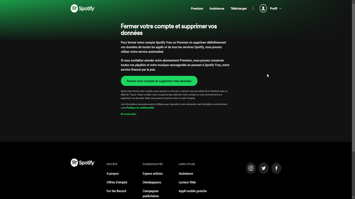 @Benoit Baylé Clubic - Supprimer un compte Spotify