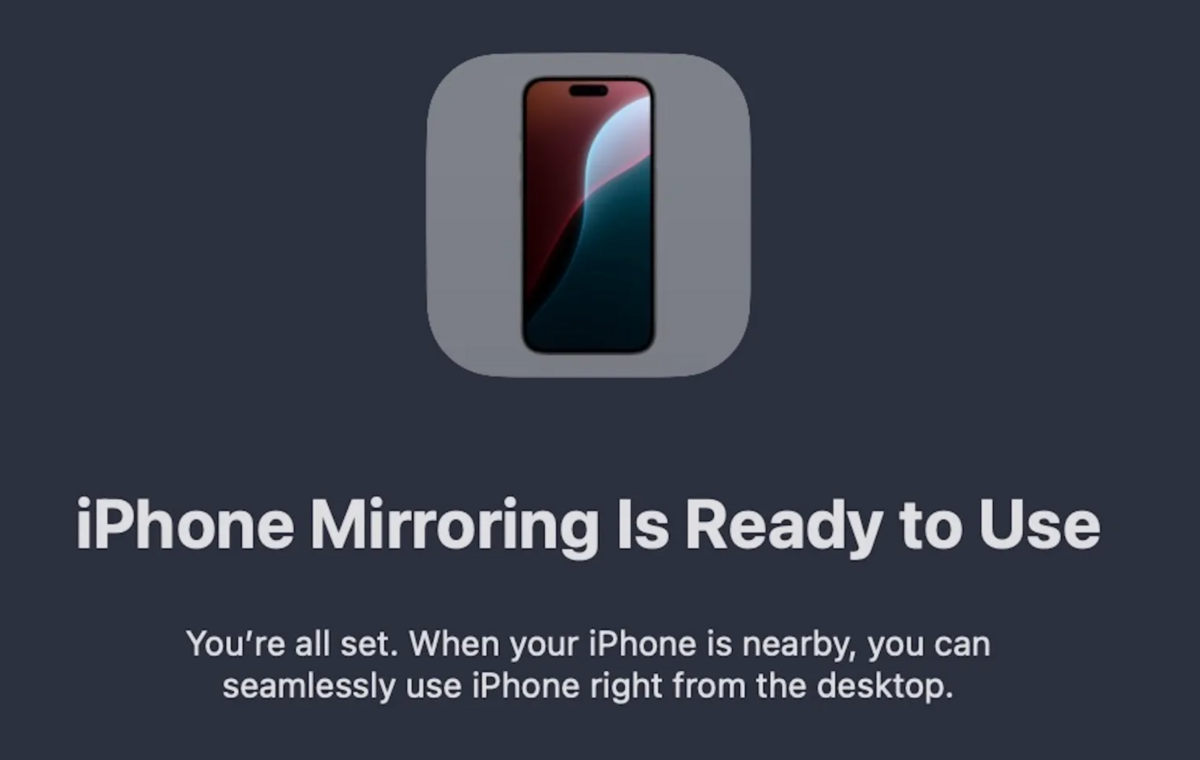 L'iPhone Mirroring est activé © MacRumors