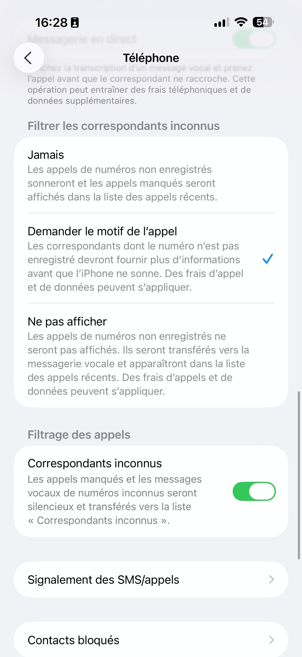iPhone filtrage d'appels iOS 26