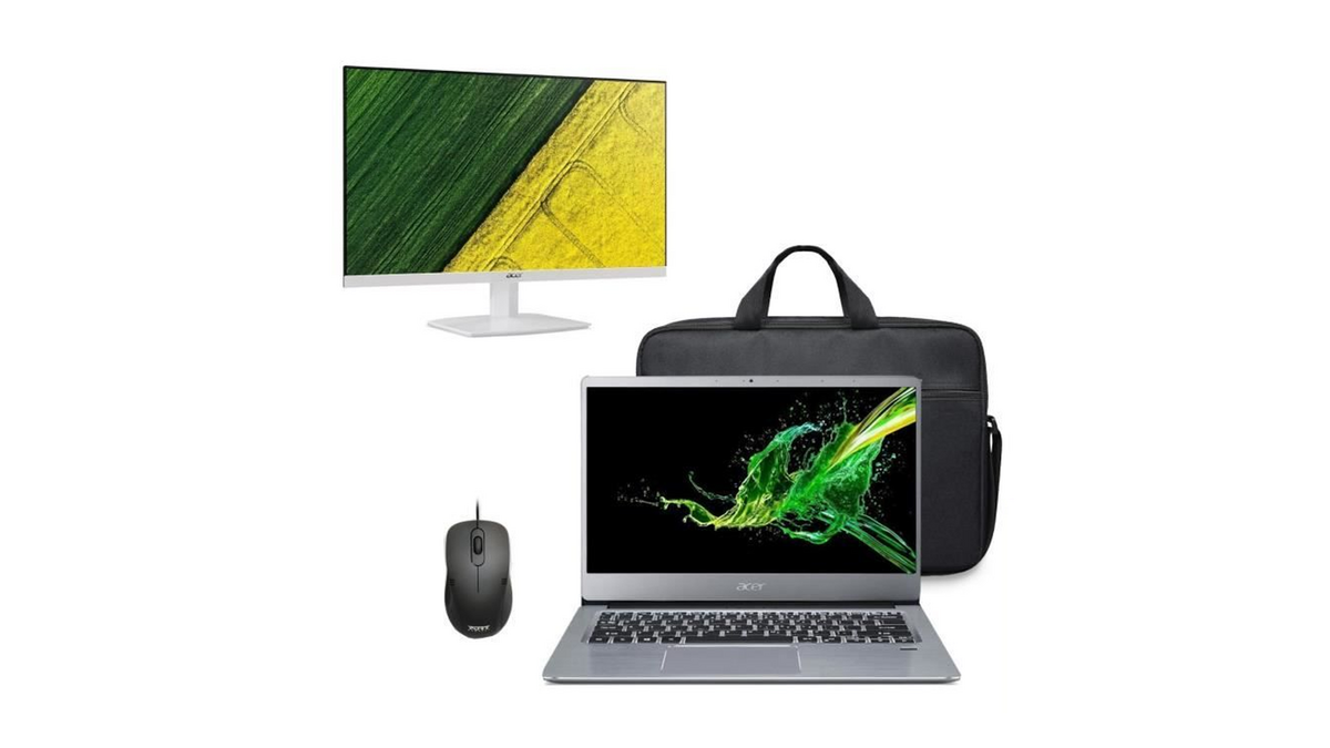 Pack Pc portable Acer avec ses accessoires et un écran 23"