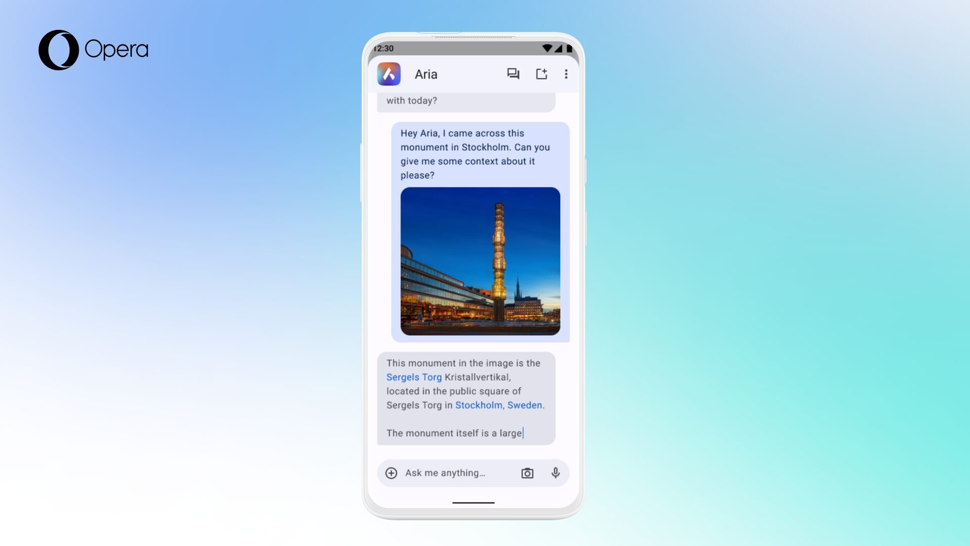Avec Image Understanding, Aria peut analyser des clichés pour dispenser des informations compélmentaires issues du web © Opera
