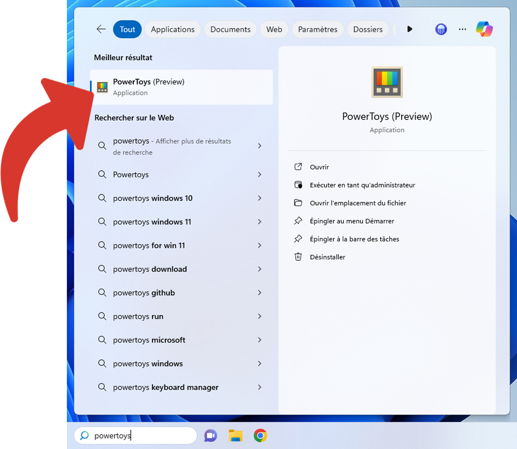 Recherche Windows de PowerToys © Clubic