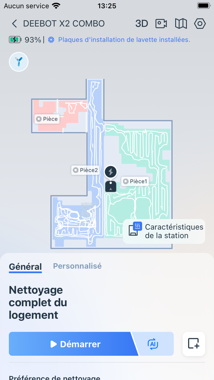 Ecovacs Deebot X2 Application carte