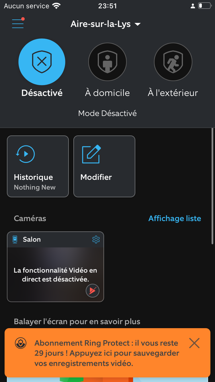 Ring Indoor Cam App Accueil