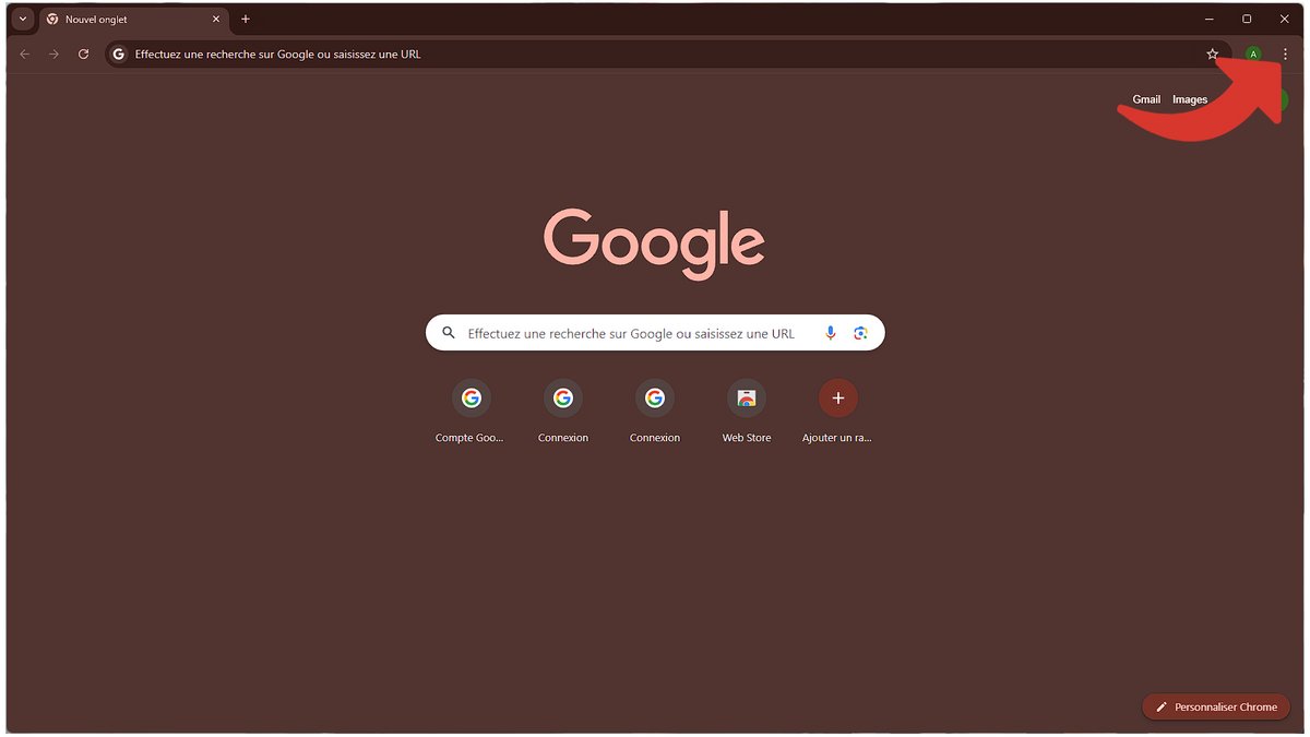 Le menu de Google Chrome se trouve en haut à gauche de la fenêtre © Axel Reghis pour Clubic