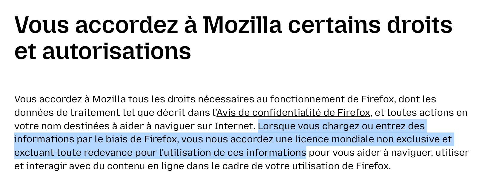 Mozilla - Politique de confidentialité