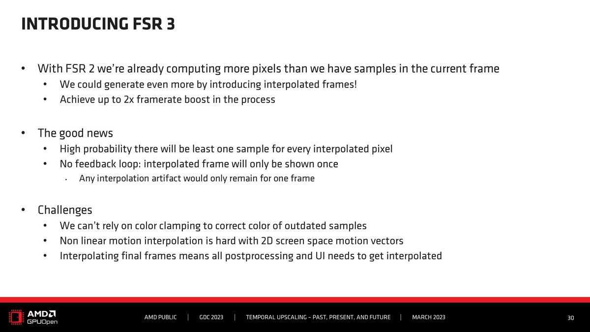 AMD FSR3 à la GDC