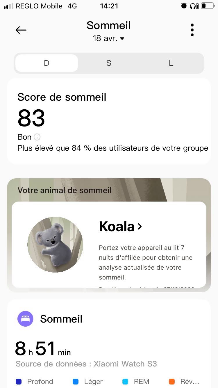 Mi Fitness - Score sommeil