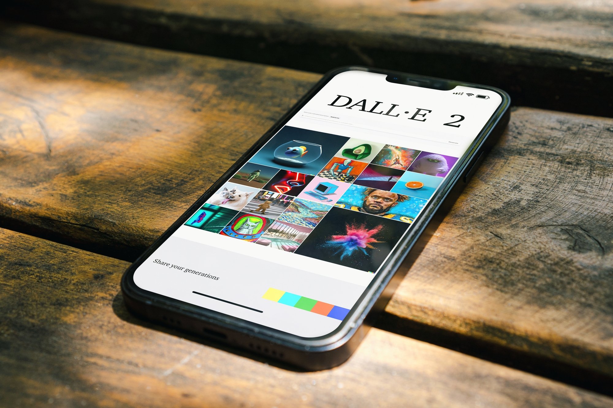 L'IA DALL-E affichée sur un smartphone © Diego Thomazini / Shutterstock.com