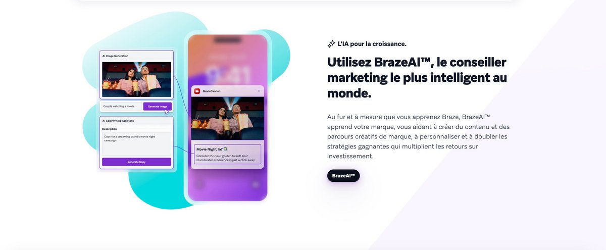 Un assistant IA intégré à la plateforme © Braze