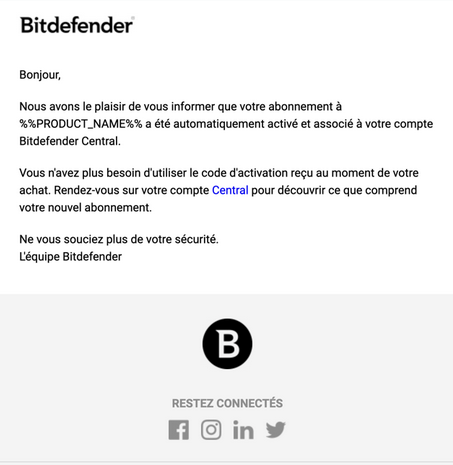 Email de Bitdefender