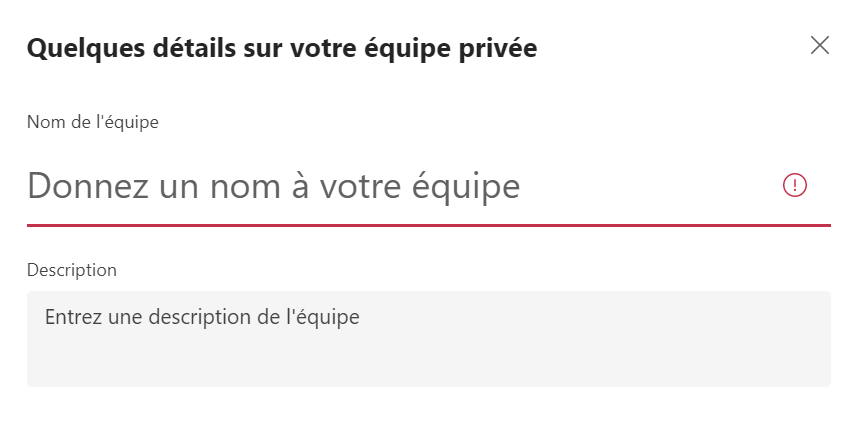 Microsoft Teams  équipe créée