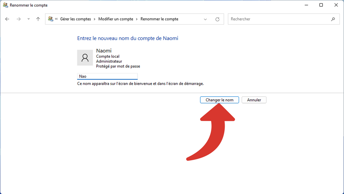 Changer le nom du compte administrateur © Clubic