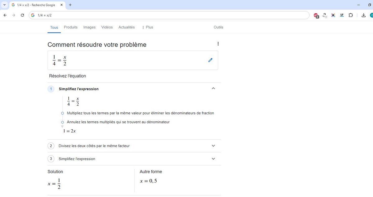 Résoudre une équation mathématique avec l'omnibox de Google Chrome