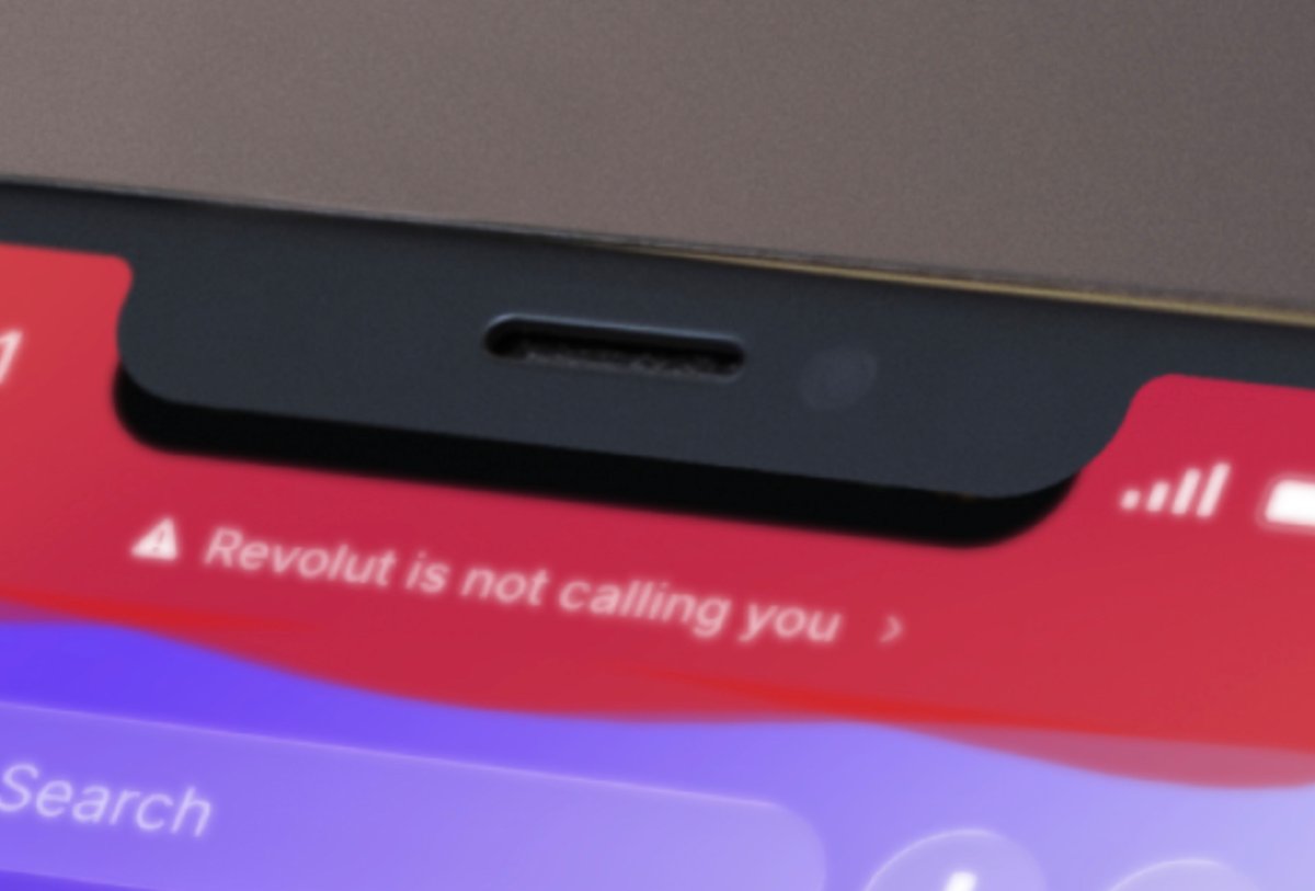 La bannière s'affiche automatiquement lors d'un appel, avec l'application ouverte. © Revolut