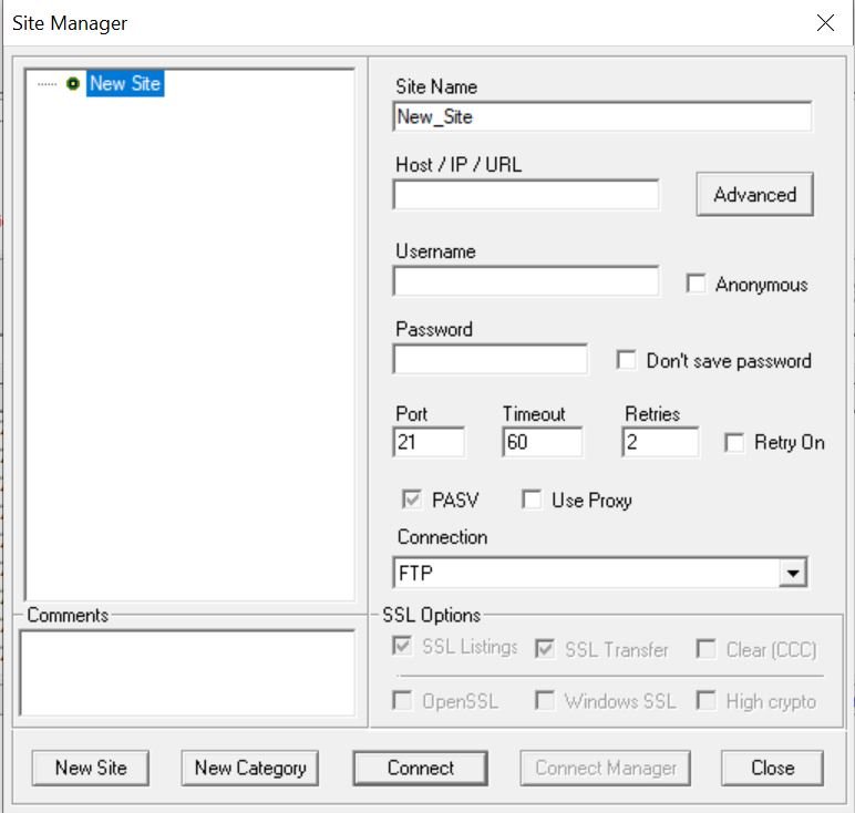 Capture d'écran CoreFTP