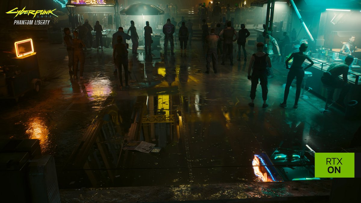 La reconstruction de rayon dans toute sa splendeur sur Cyberpunk 2077 © NVIDIA