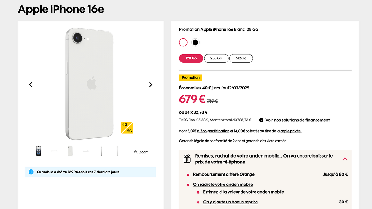 L’iPhone 16e chute à 468 € avec cette offre Sosh, une réduction à ne pas manquer © Sosh