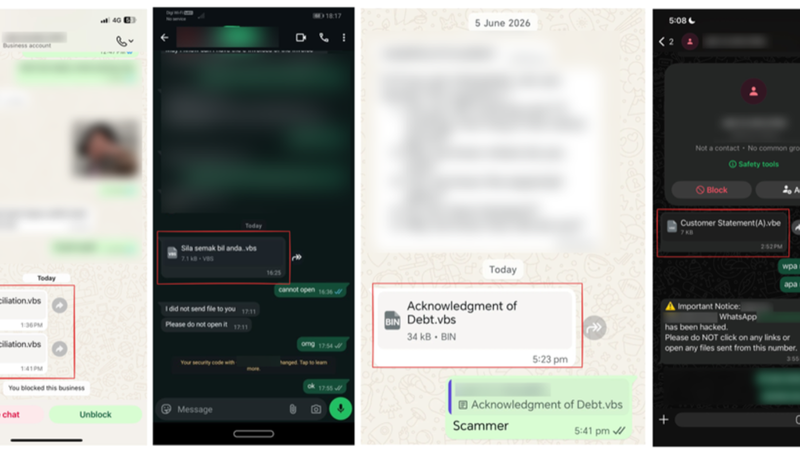 Vous ouvrez la pièce jointe dans WhatsApp Desktop et de cliquez sur « Ouvrir » : Windows Script Host exécute aussitôt le fichier VBS depuis le dossier de stockage des pièces jointes, sans aucun avertissement visible - ©Securelist