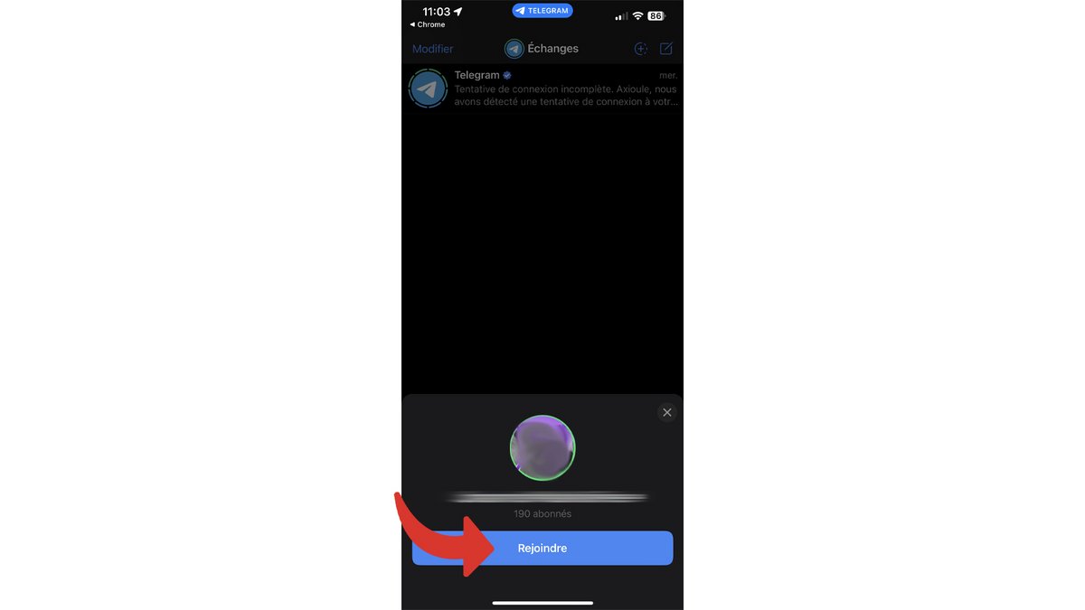 Le bouton "Rejoindre" vous permettra d'accéder au canal privé ou d'envoyer une demande à la personne qui le gère © Axel Reghis pour Clubic