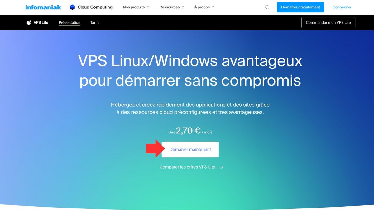 Commandez un serveur VPS Lite. ©Infomaniak
