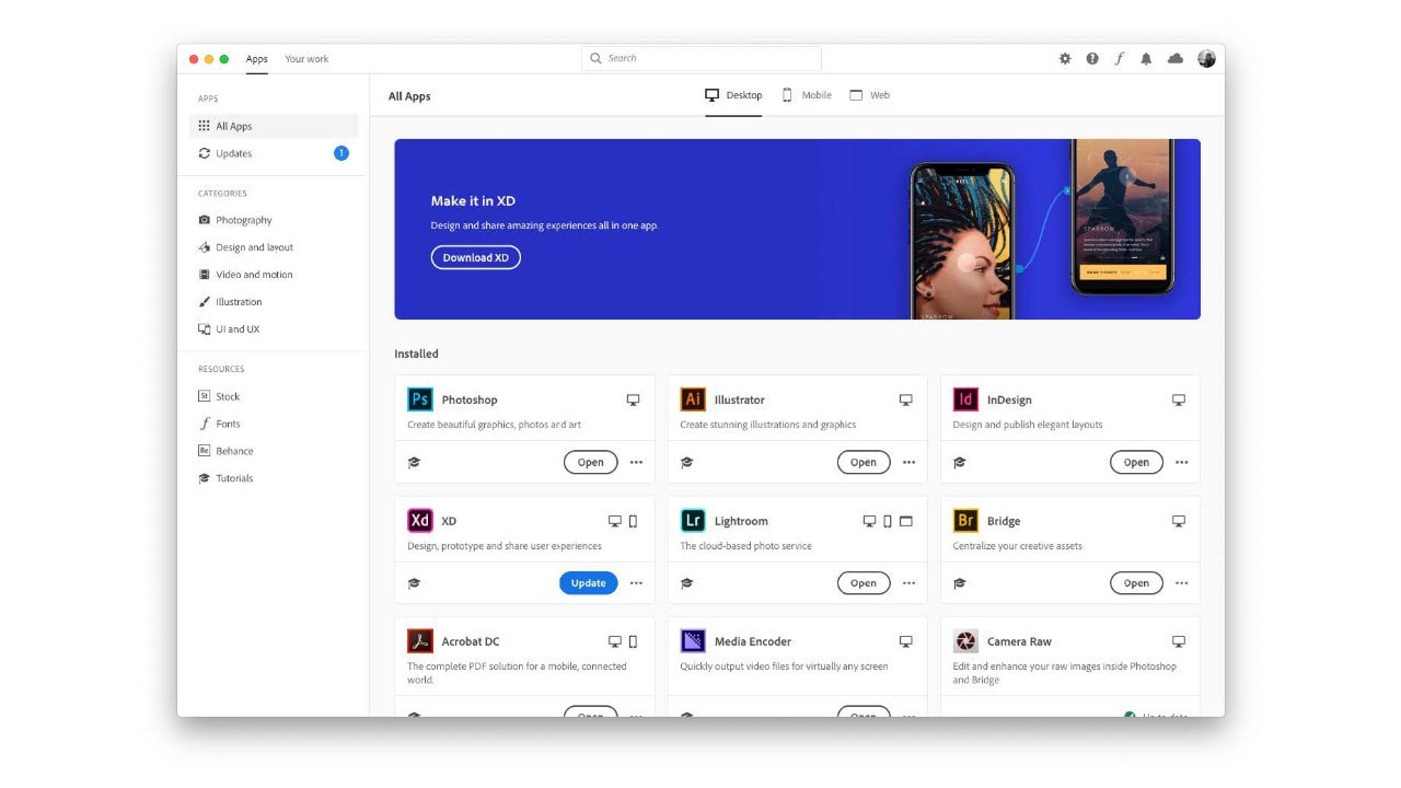 Creative Cloud Desktop
