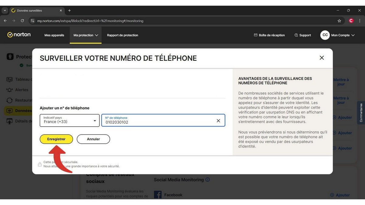 Enregistrez votre numéro de téléphone © Clubic