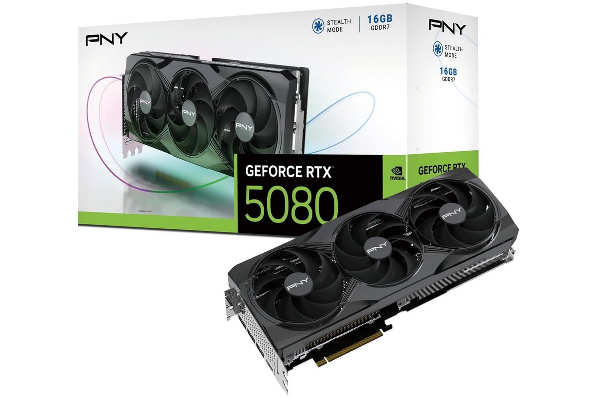 La carte graphique PNY GeForce RTX 5080 est un bien beau bébé. ©PNY