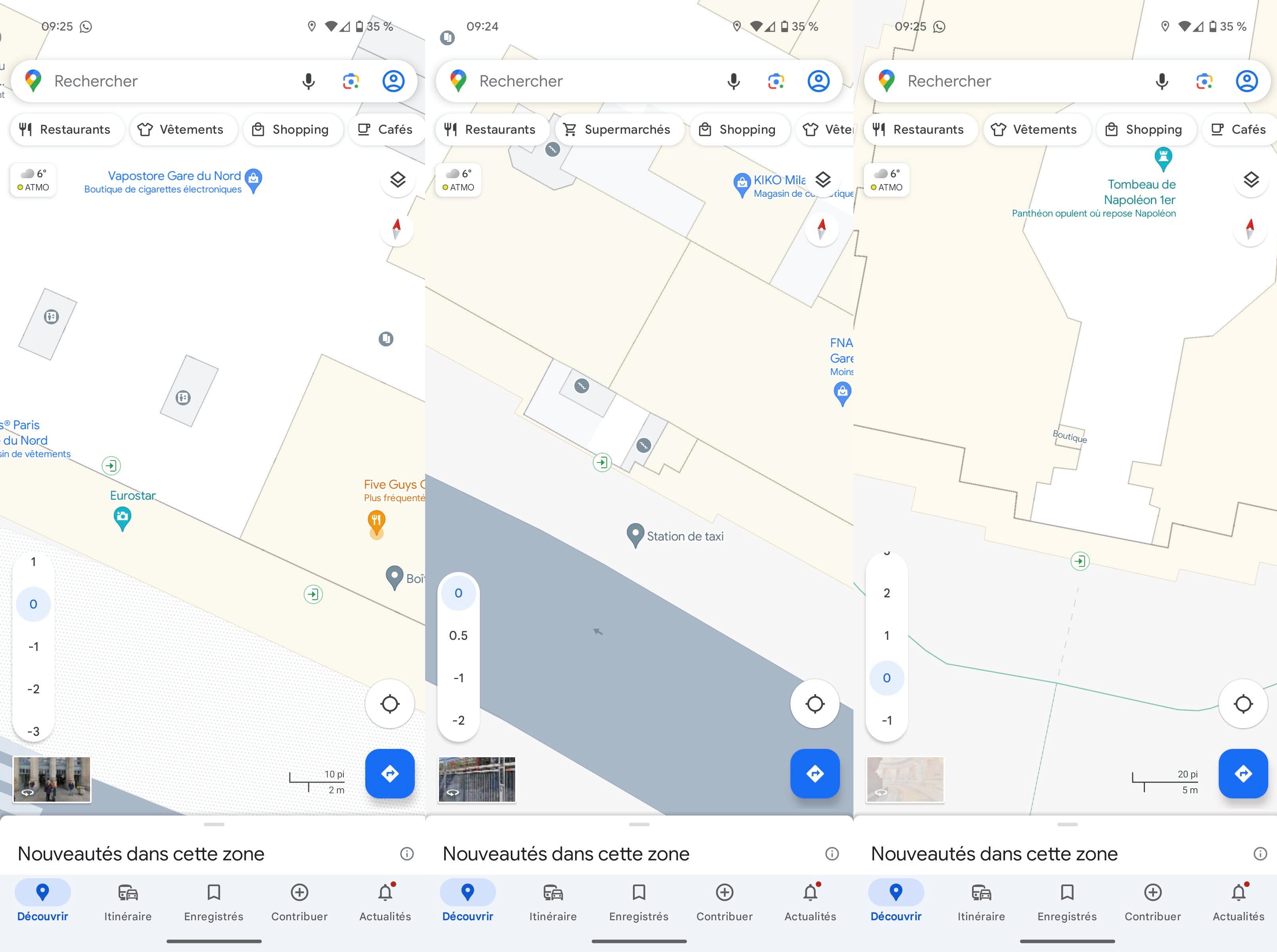 Les petits signes d'entrées et de sorties sur Google Maps © Capture d'écran Clubic
