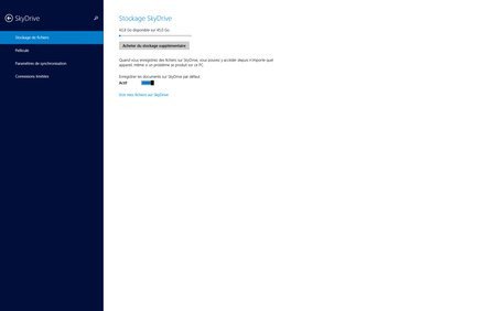 Réglages SkyDrive