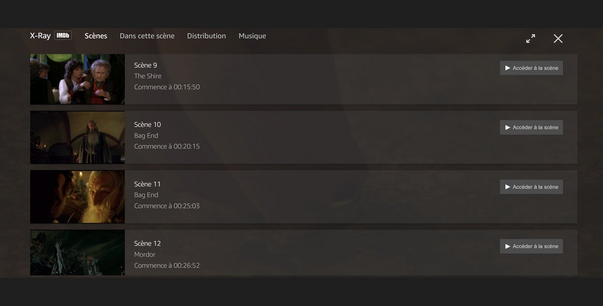 Prime Video - X-Ray pour trouver une scène en particulier