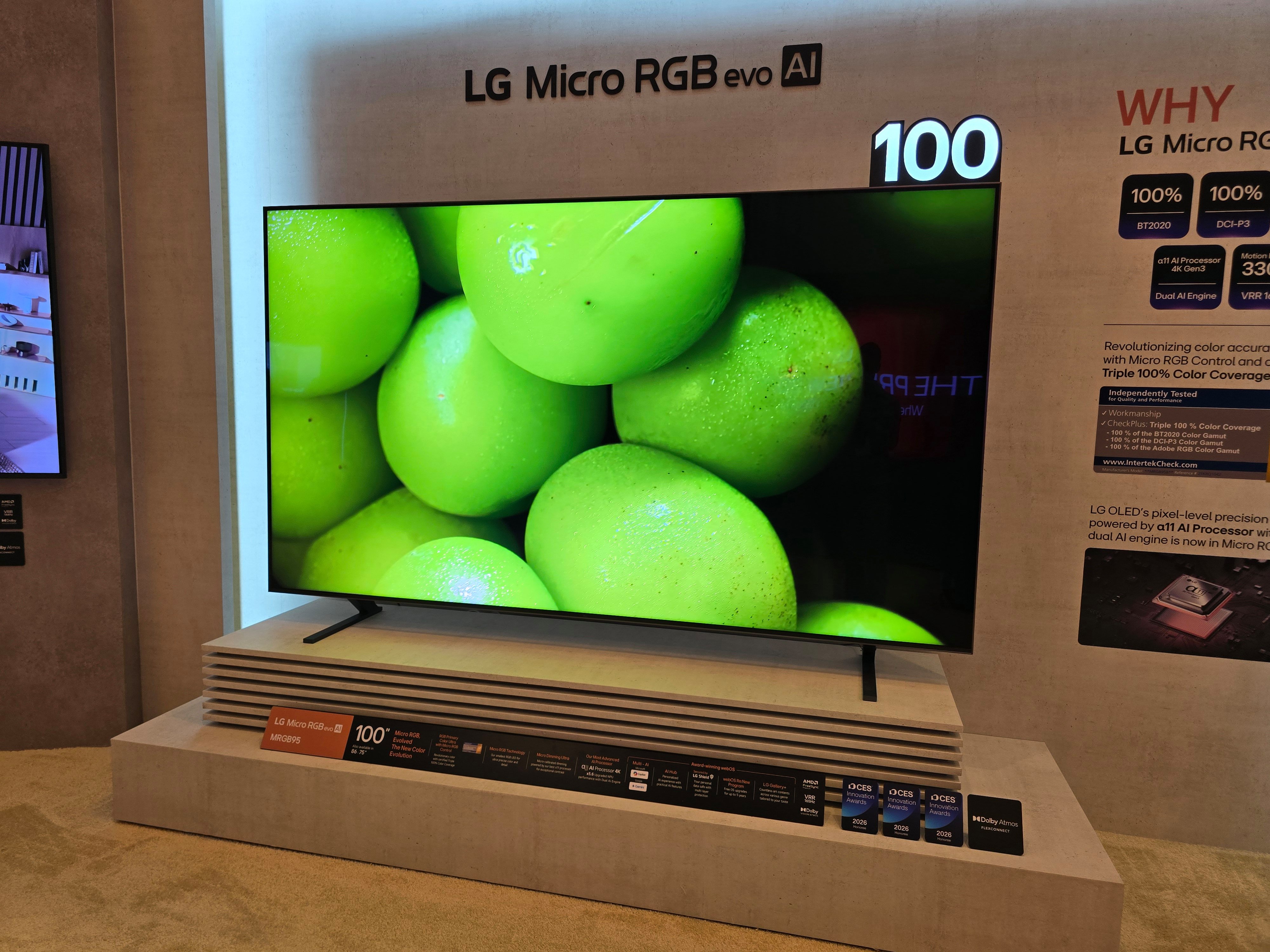 Le MicroRGB LG MRGB95 présenté lors du CES 2026. © Matthieu Legouge