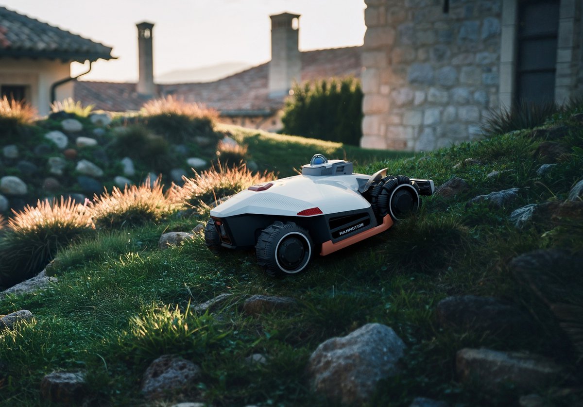 Quatre roues motrices, le LUBA 3 AWD serait capable de franchir des pentes annoncées jusqu'à 80% (près de 39°) et des obstacles de 8 cm. ©Mammotion