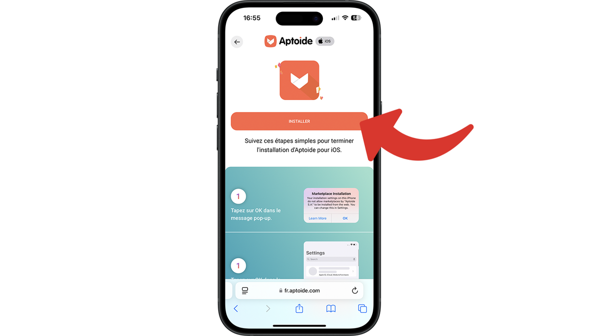 Demander l'installation d'Aptoide sur iPhone © Clubic