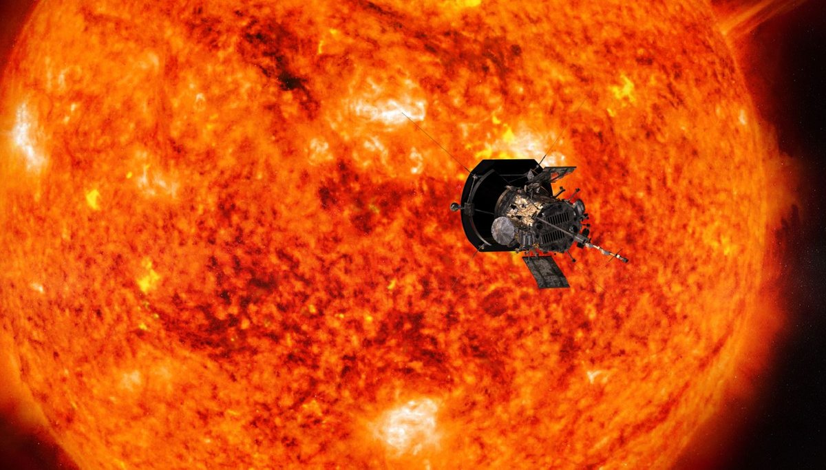 Vue d'artiste de la sonde Parker lors d'un de ses passages proches de notre étoile. Crédits NASA