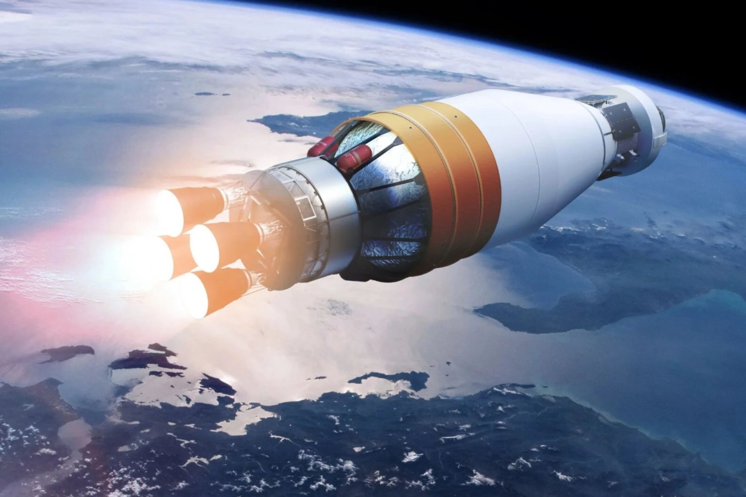 Vue d'artiste de l'Exploration Upper Stage, qui devait équiper les fusées SLS Block 1B et Block 2. ©NASA