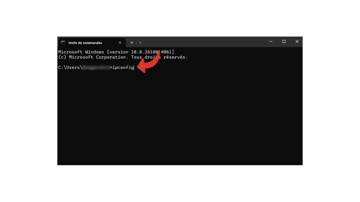 Saisissez l'invite "ipconfig" pour trouver l'adresse IP privée de l'ordinateur © Pascale Duc pour Clubic