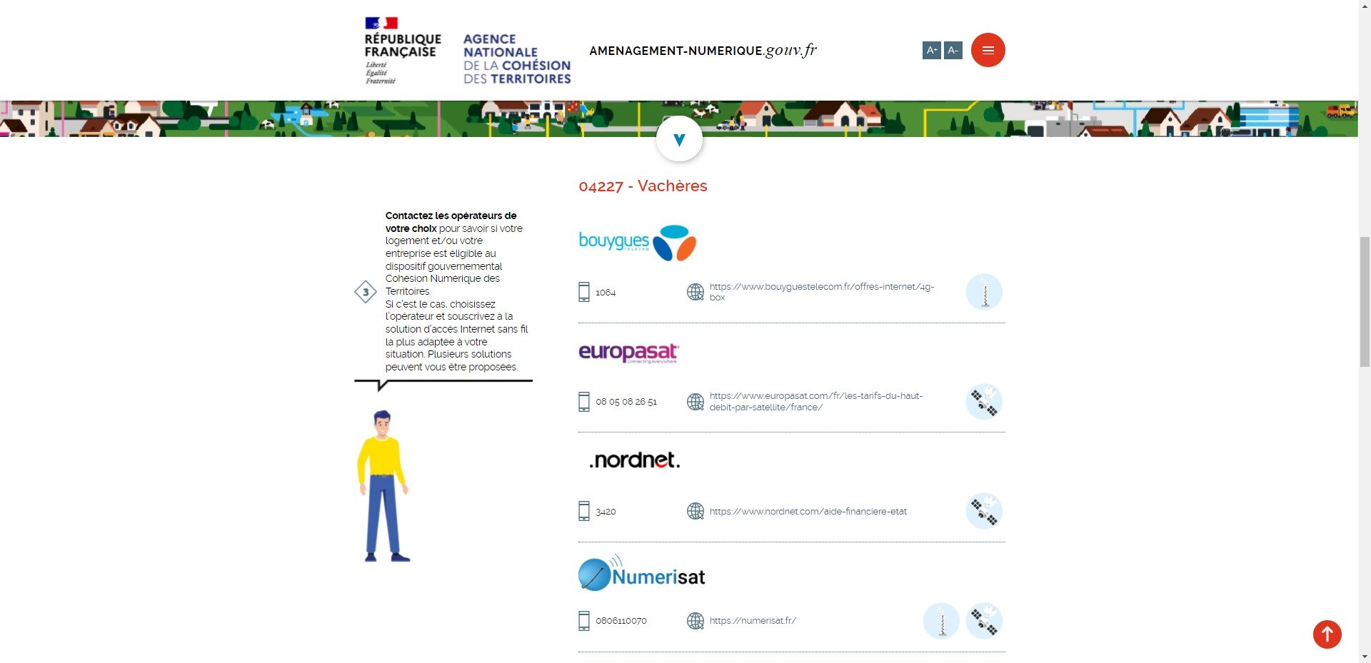 Exemple d'une recherche sur le petit village de Vachères, dans les Alpes-de-Haute-Provence