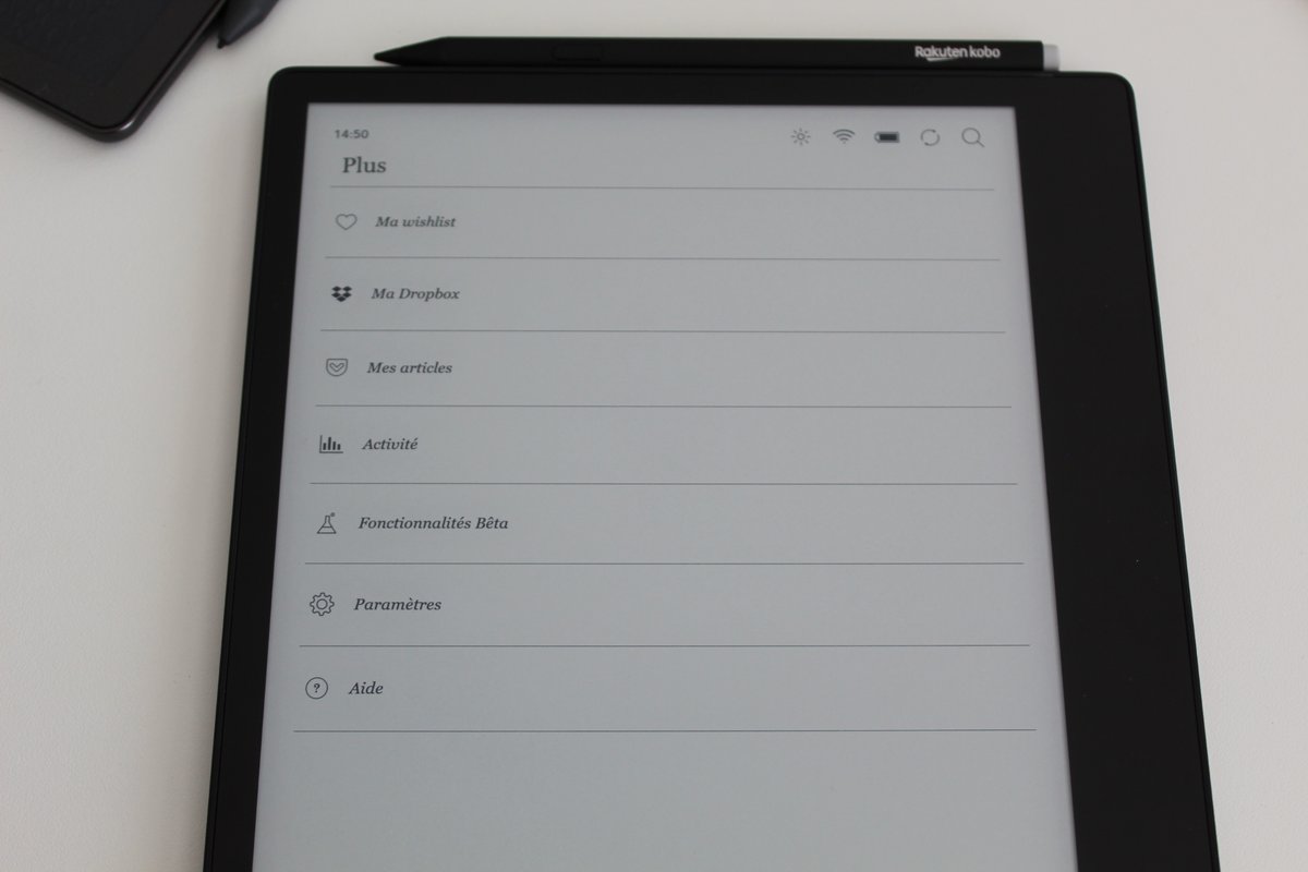 Kobo Elipsa 2E - Paramètres liseuse