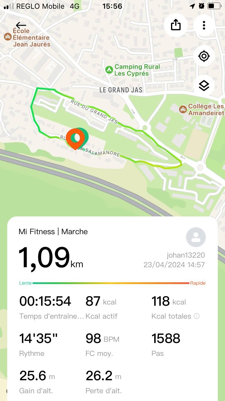 Mi Fitness - suivi GPS