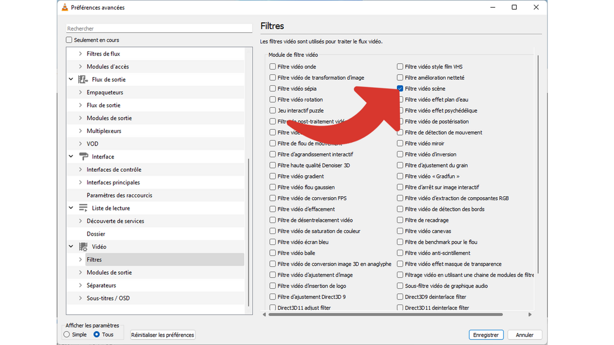Activer le filtre vidéo scène © Clubic